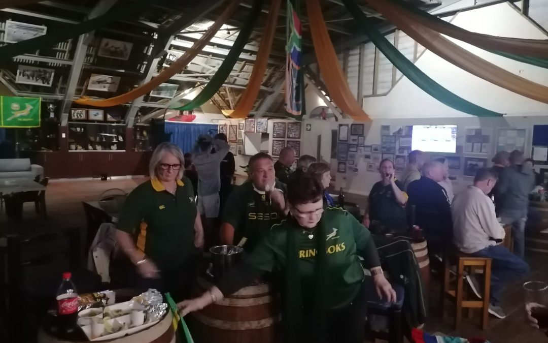 BWB Bok supporters cheer the team on to victory